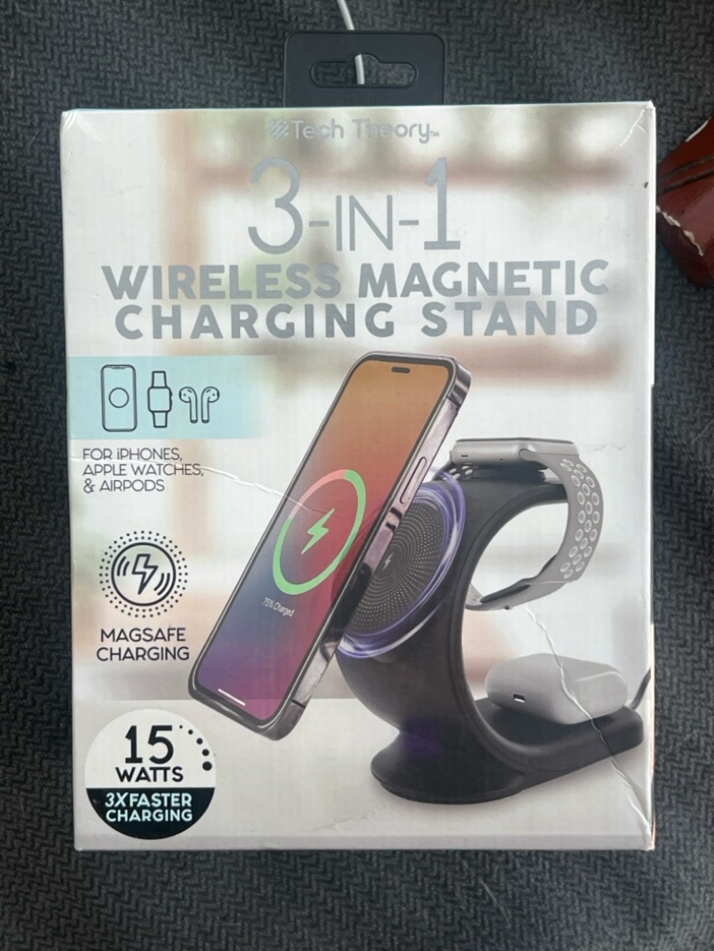 Theory 3-in-1 Wireless Magnetic Charging Stand - Black